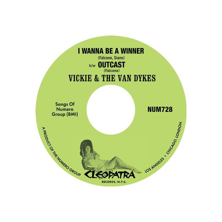 VICKIE & THE VAN DYKES - I Wanna Be A Winner B/w Outcast [7in] (Peach & White Marble Vinyl)